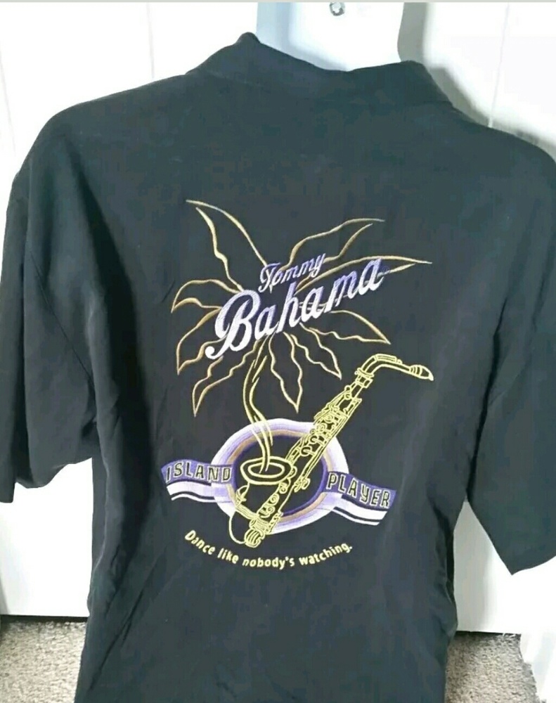Tommy Bahama Silk Embroidered Camp Shirt Large